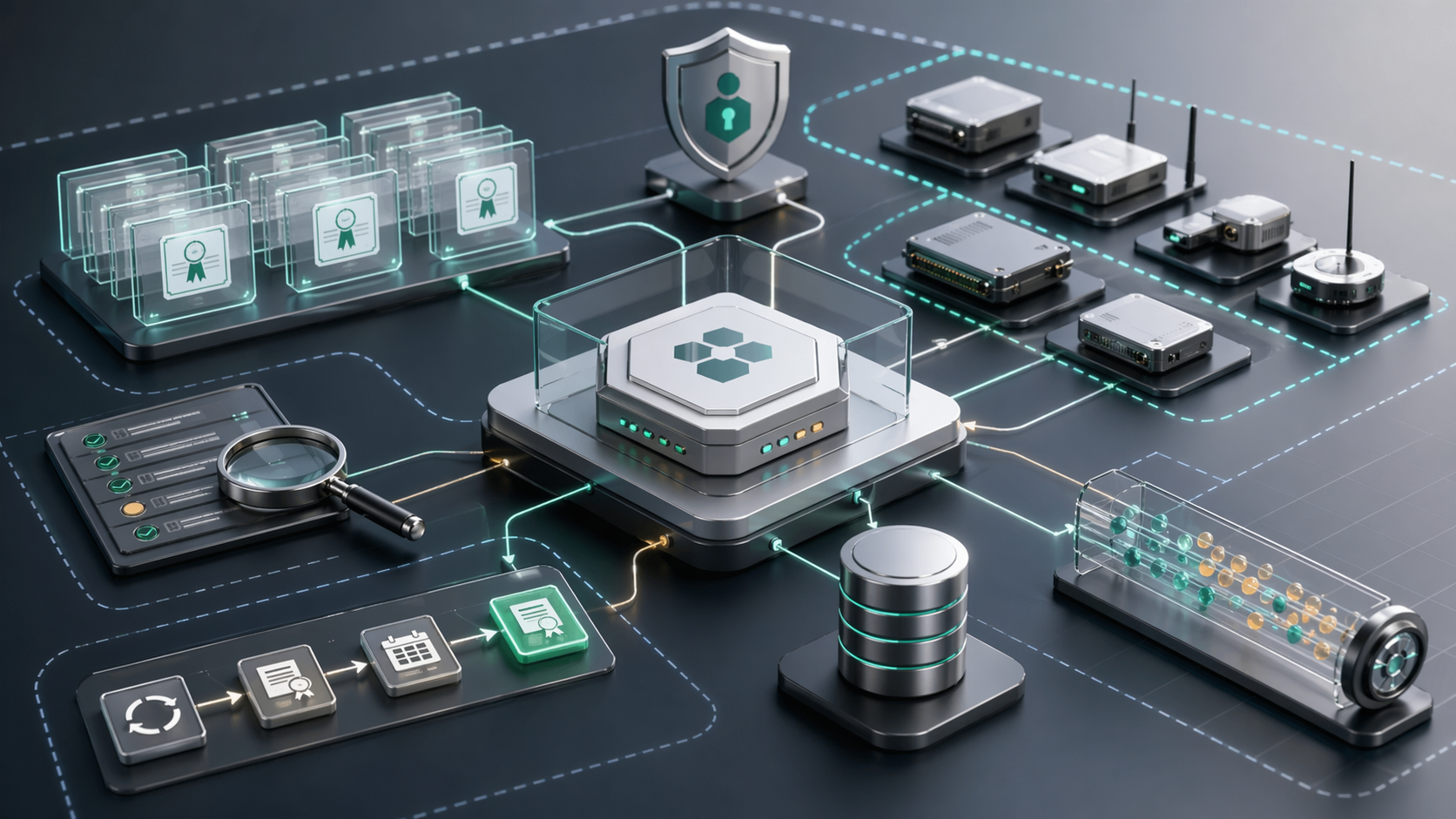 Java 21 Spring Boot API for IoT certificate lifecycle management with tenant-aware REST APIs, Keycloak JWT security, PostgreSQL/Flyway, Kafka outbox events, OpenAPI/Postman docs, and 88 tests.